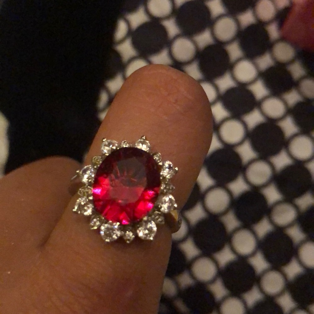 Sterling Silver With Simulated Ruby Set..! - image 3